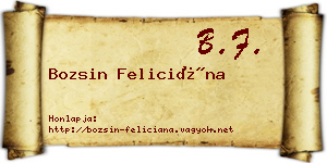 Bozsin Feliciána névjegykártya